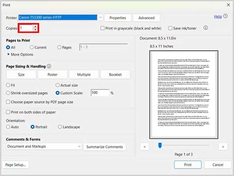 acrobat reader default print settings.